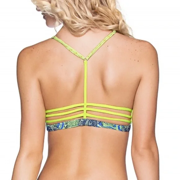 MAAJI Reversible Art Essence Print Strappy Bikini Top Size M - Picture 3 of 6